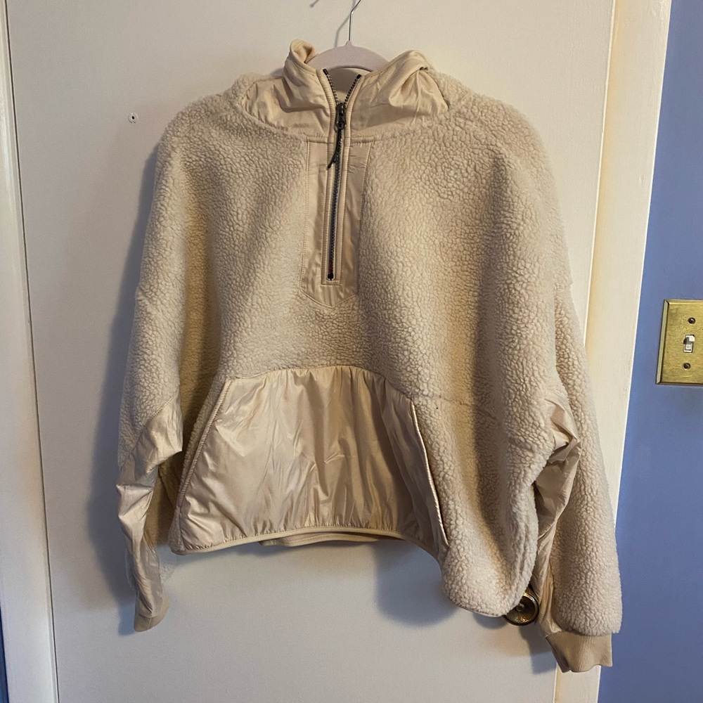 H&m sport sherpa cropped half zip